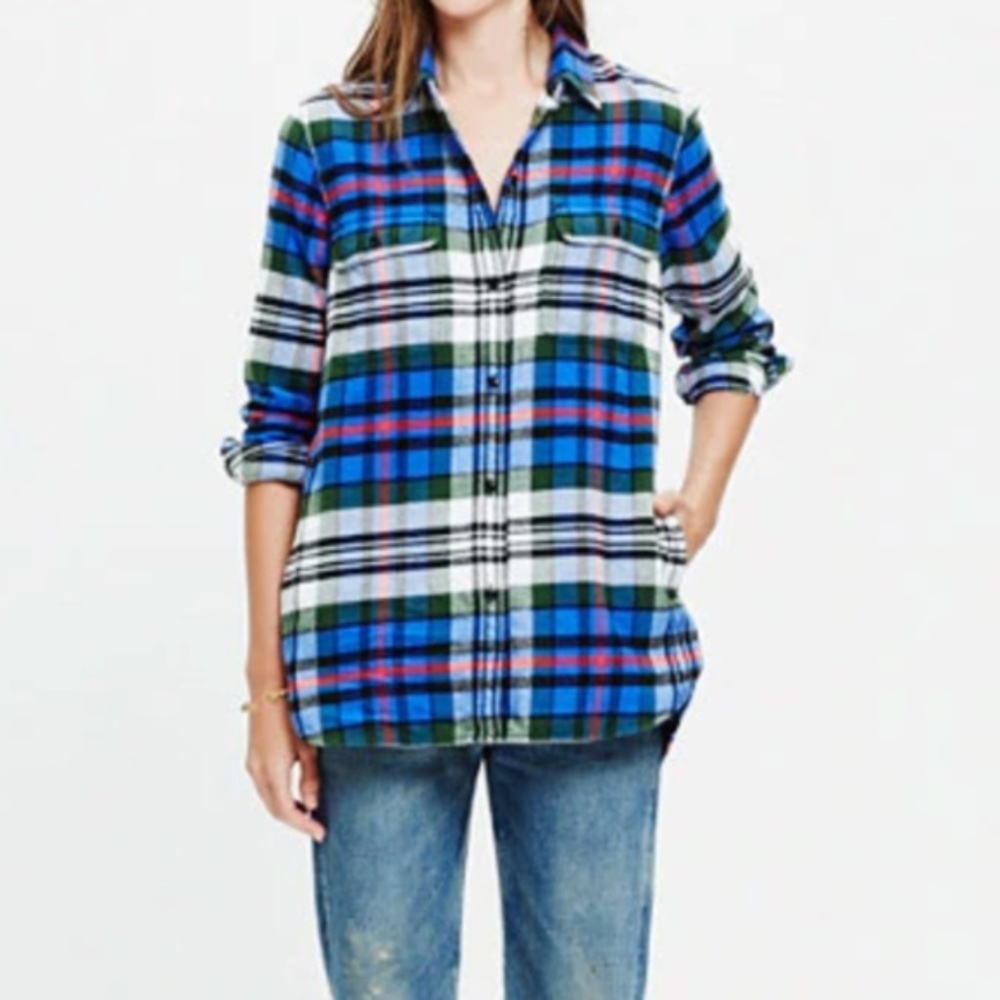 Madwell Flannel Ex-Boyfriend Plaid Shirt- Size M
